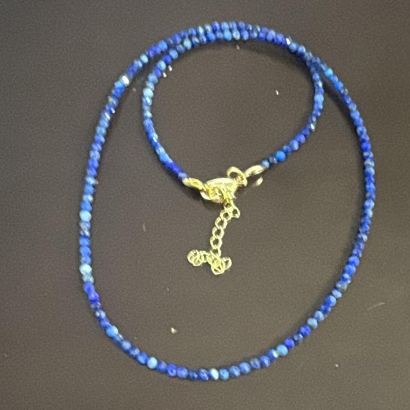 Colar Pedras Lapis Lazuli 2mm