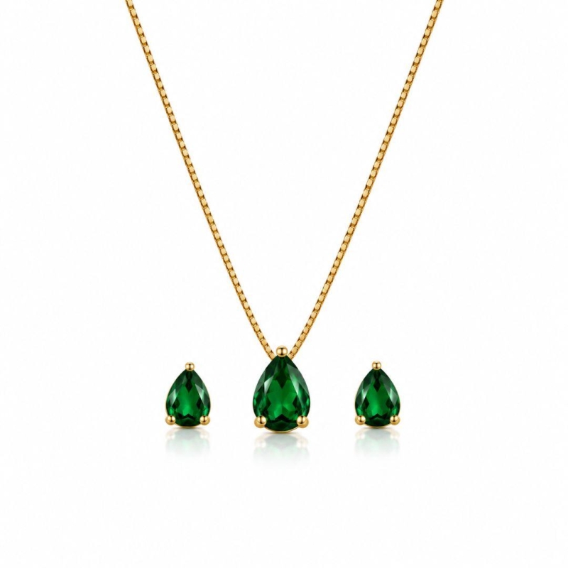 Conjunto Br/Cr Gota Verde