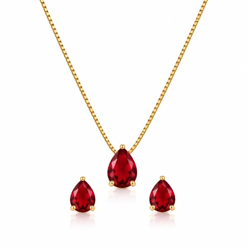 Conjunto Br/Cr Gota Vermelha