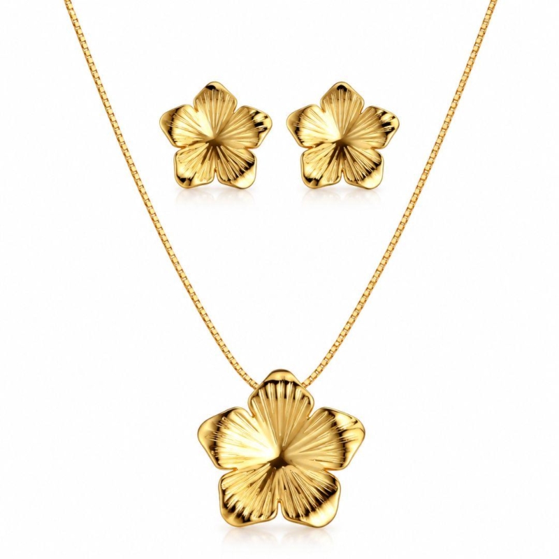 Conjunto Organico de Flor c/ Detalhes a Laser