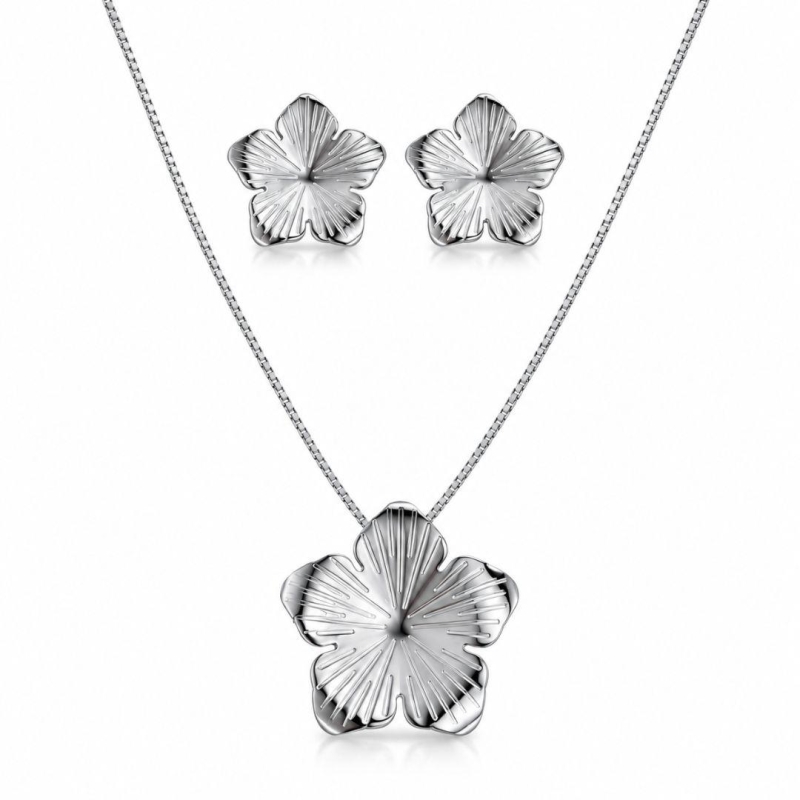 Conjunto Organico de Flor c/ Detalhes a Laser