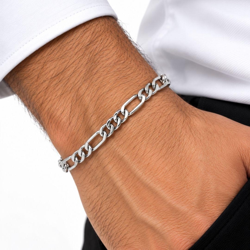 Pulseira Masculina Elos 3x1 Aço Inox