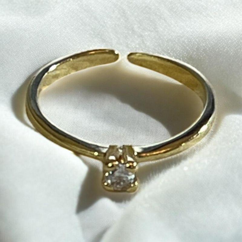 Anel Brilhante Solitário Regulável