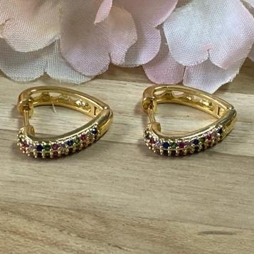 Argola Coração Zirconias Color