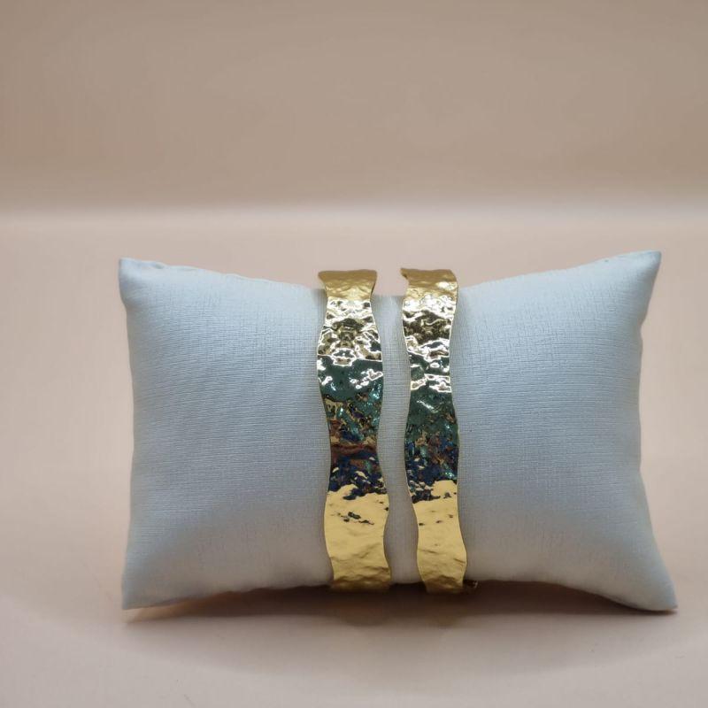 Bracelete Duplo Chapa Martelada