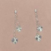 Brinco 2 Corações Rajados