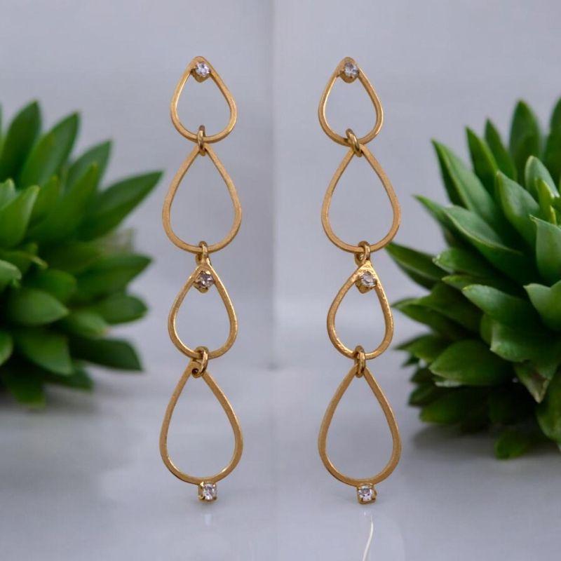 Brinco 3 Gotas Brilhantes