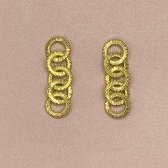 Brinco 5 Argolas Trabalhadas