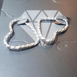 Brinco Argola Coração Prata 925