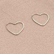 Brinco Argola Coração Prata 925