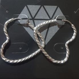 Brinco Argola Coração Prata 925