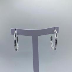 Brinco Argola Estilo Corrente Entrelaçada Prata