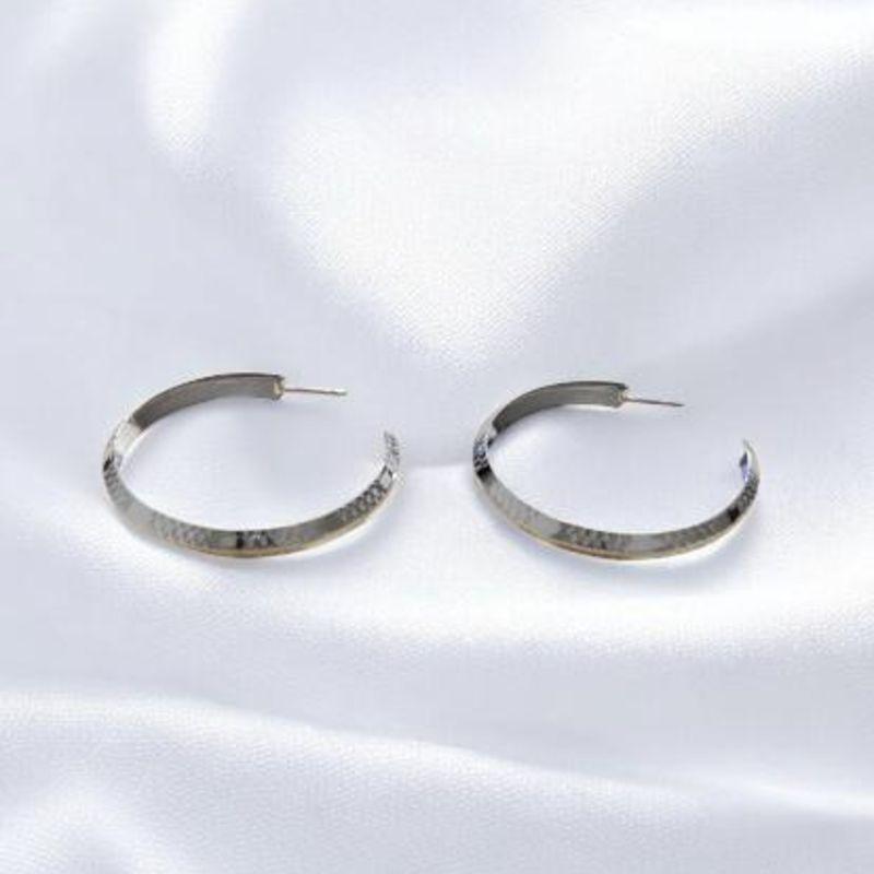 Brinco Argola Grande Detalhado Aço Inox