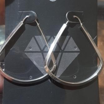 Brinco Argola Larga Grande Prata 925