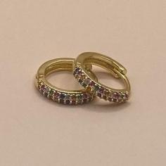 Brinco Argolinha 2 Fileiras Cravejadas Color