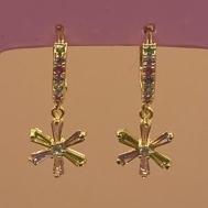 Brinco Argolinha Cravejada + Flor de Pedras Color