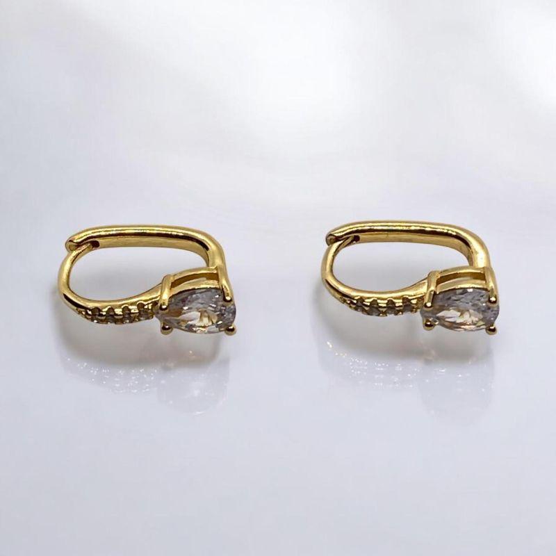 Brinco Argolinha Gota Brilhante