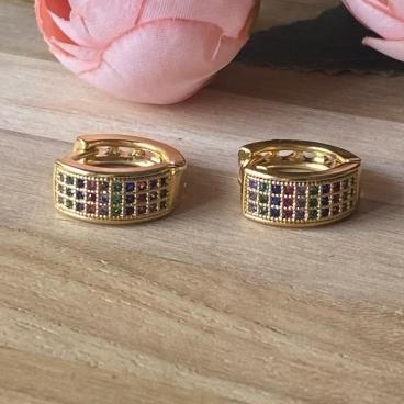 Brinco Argolinha Zircônias Coloridas