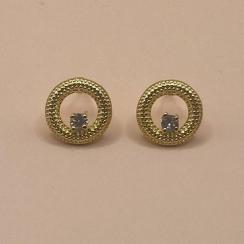 Brinco Aro Craquelado c/ 01 Zirconia