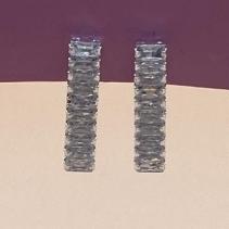 Brinco Baguetes Reto Brilhantes