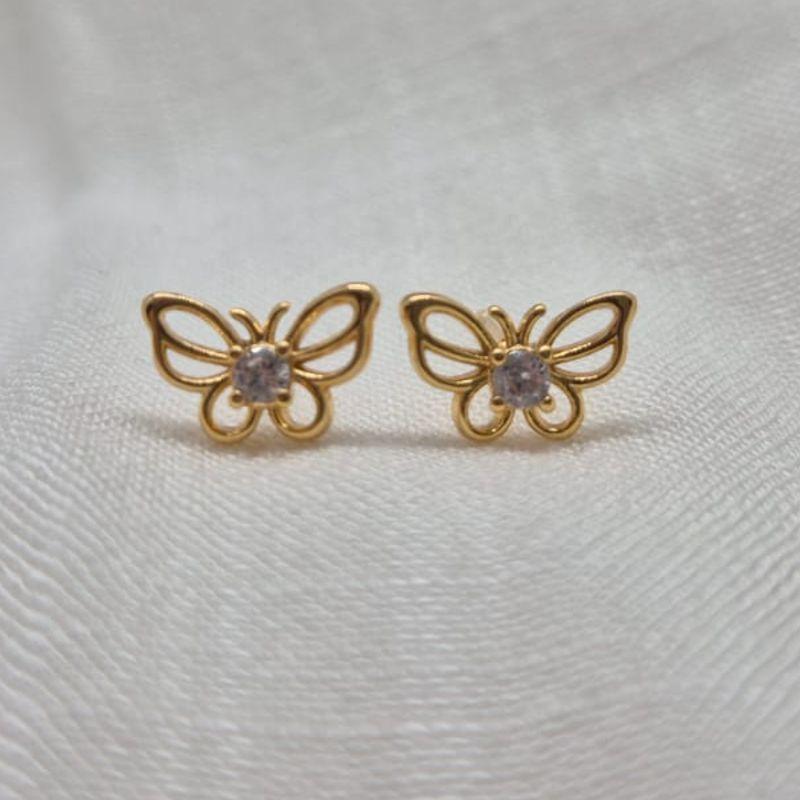 Brinco Borboleta Brilhante Central