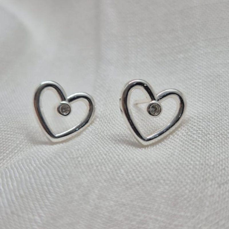 Brinco Coração Brilhante Central