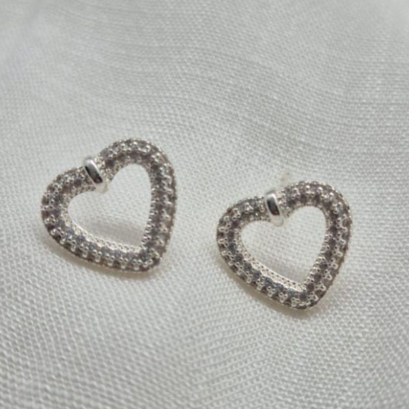 Brinco Coração Brilhantes