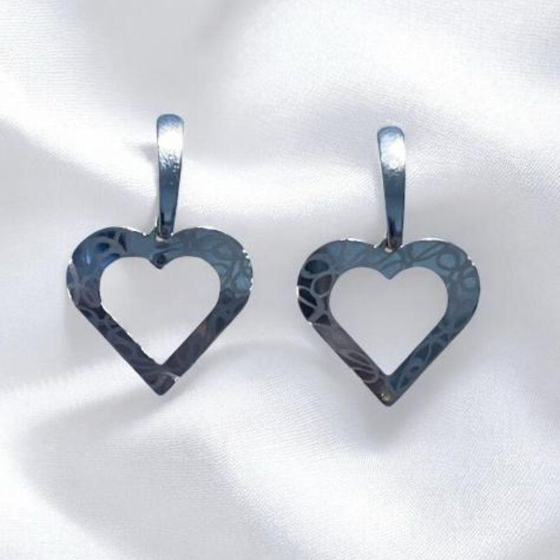 Brinco Coração Chapeado Aço Inox