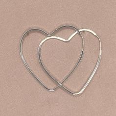 Brinco Coração Grande Prata 925