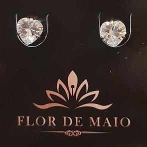 Brinco Coração Pedra Cristal