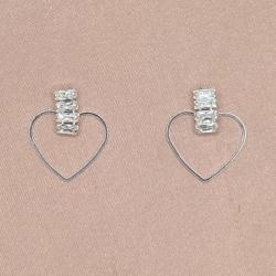 Brinco Coração Pedras
