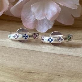 Brinco Ear Cuff c/ Flores Zirconias Color