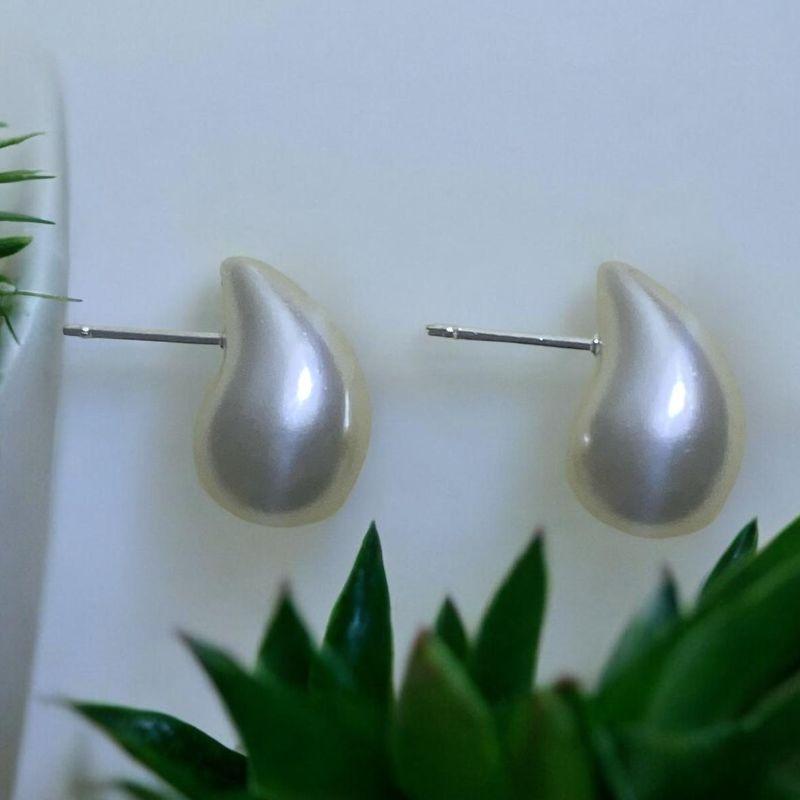 Brinco Gota Perola Prata