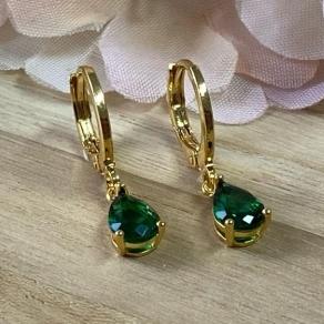 Brinco Gota Verde Esmeralda