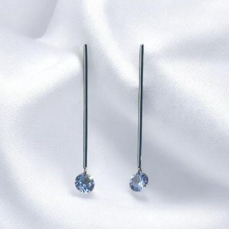 Brinco Palito c/ Brilhante Aço Inox