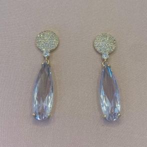 Brinco Pedra Cristal Gota