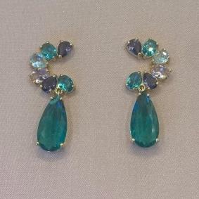 Brinco Pedras Coloridas