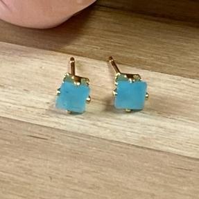 Brinco Pedrinha Azul