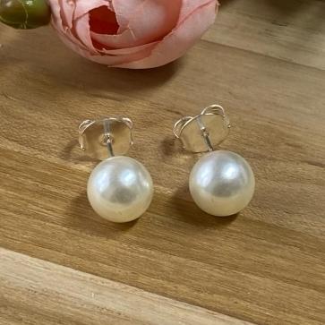 Brinco Perola 8mm Prata