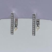 Brinco Quadrado Cravejado Prata