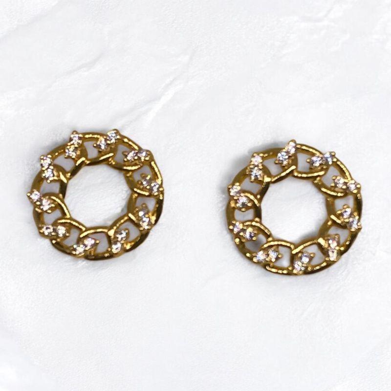 Brinco Redondo Elos c/ Brilhantes