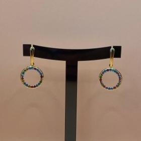 Brinco Roda Cravejado Color Grande