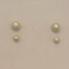 Brincos Dupla Bolinhas Douradas