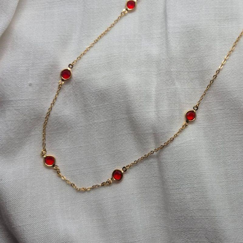 Chocker Pedras Vermelhas