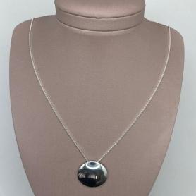 Colar Longo Pingente Concavo Prata