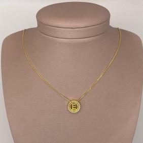 Colar Mandala Cravejada Letra 