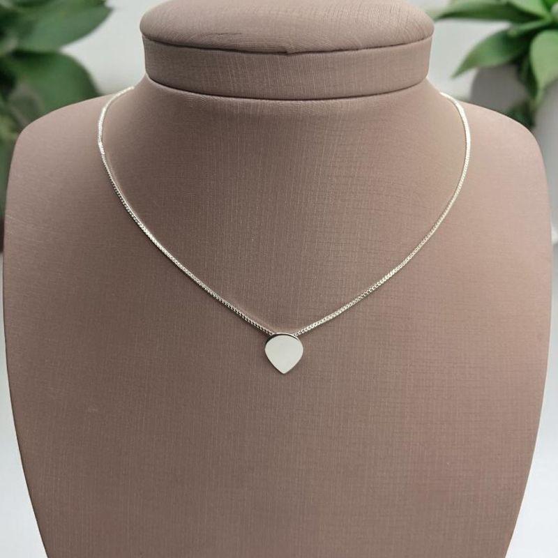 Colar Pingente Gota Invertida Prata