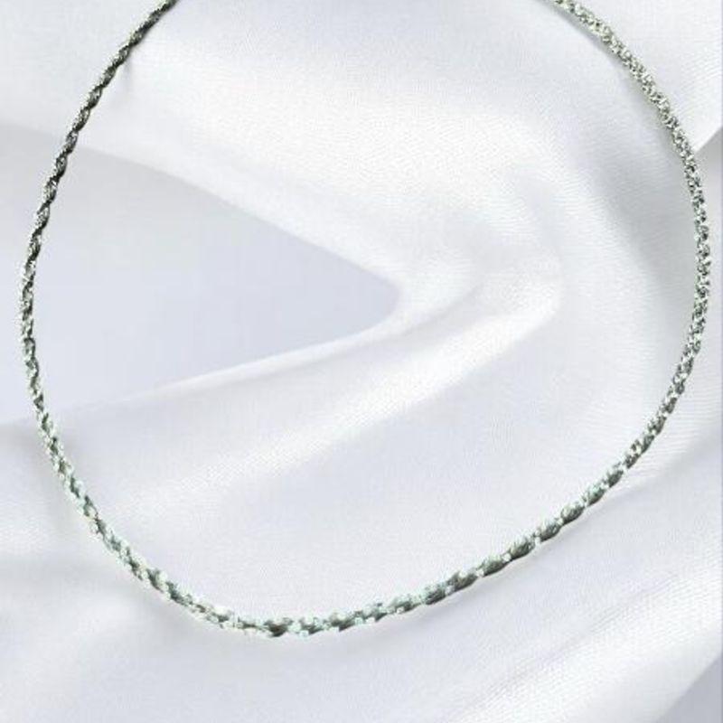 Colar Trançado Fino Aço Inox