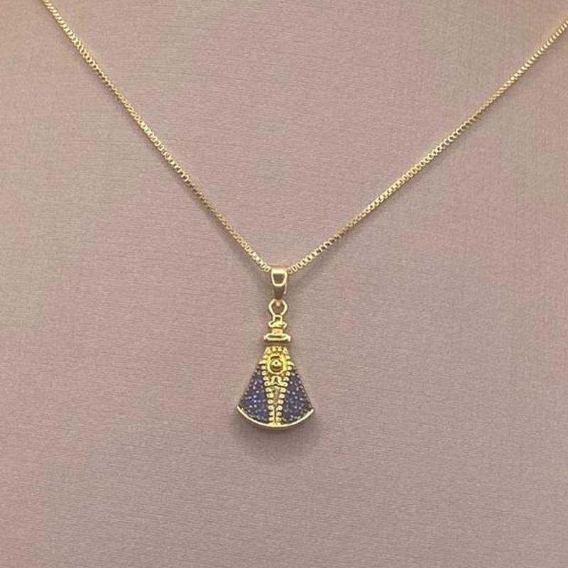 Corrente c/ Pingente Nossa Senhora Manto Azul