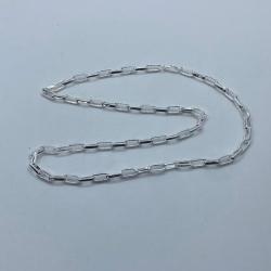 Corrente Cartier Alongada 5x12mm Fecho Italiano 60cm Prata